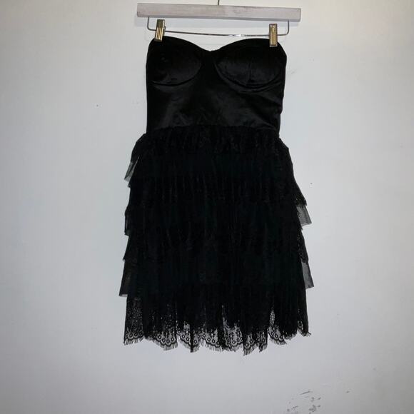 Twenty One Black Strapless Mini Dress Size Small Prom Party Cocktail - Picture 1 of 5
